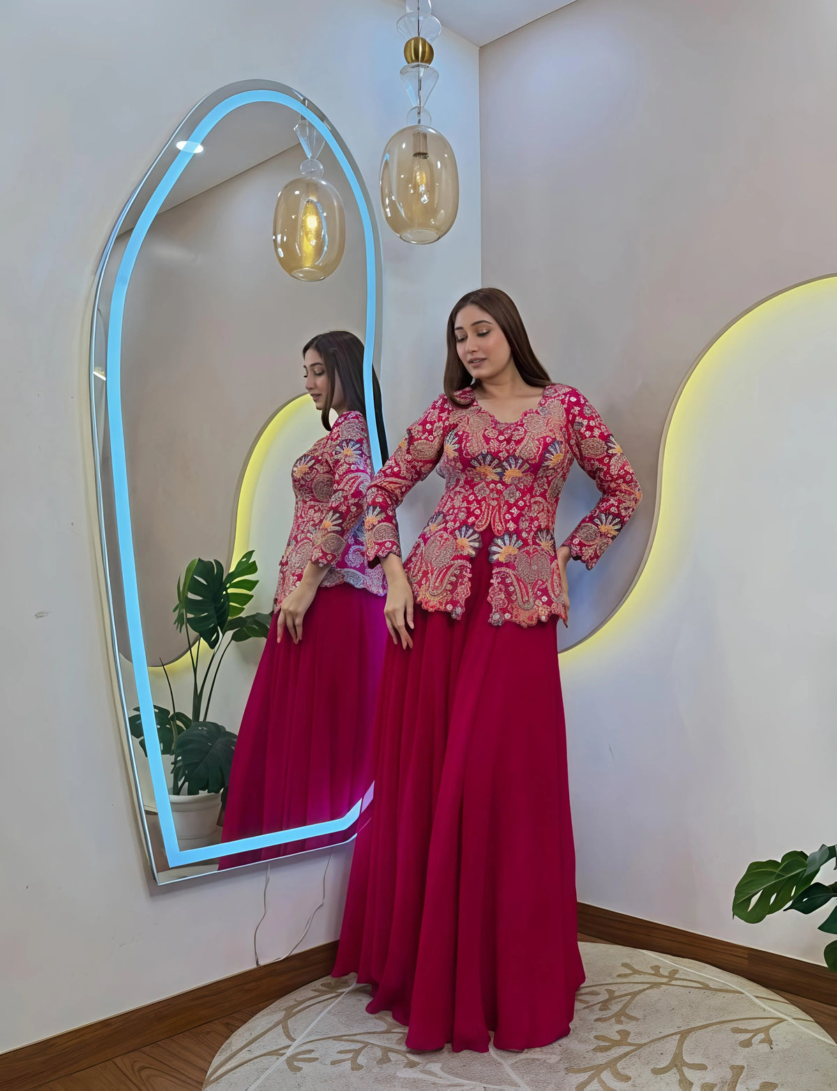 Adevira Pink Sharara Cord Set