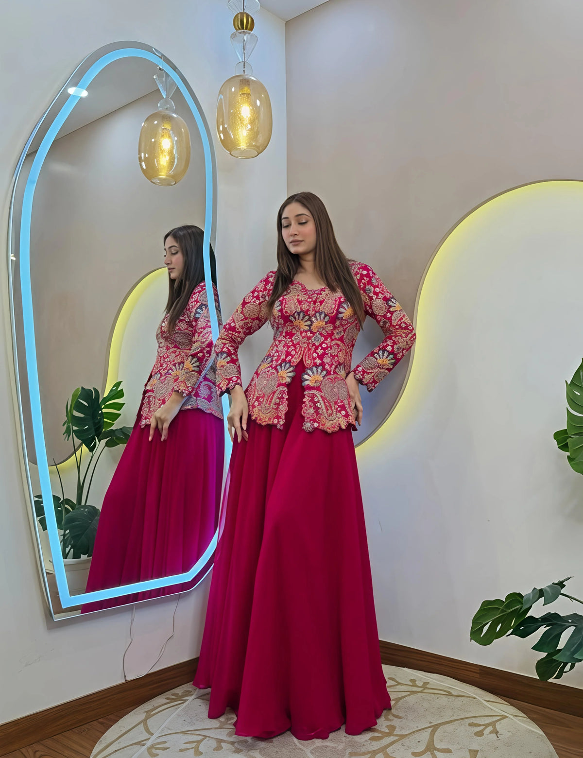 Adevira Pink Sharara Cord Set