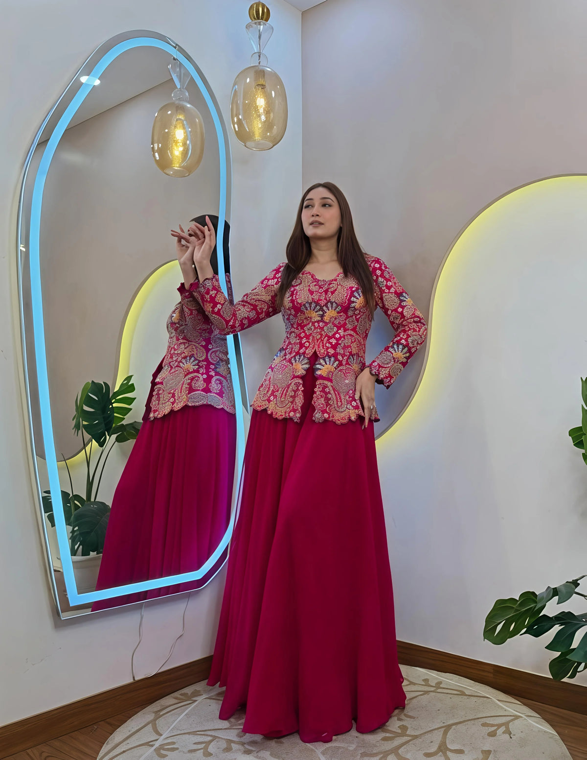 Adevira Pink Sharara Cord Set