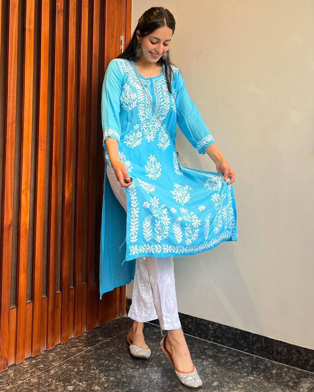 Adevira Sky Chikankari Kurta Set