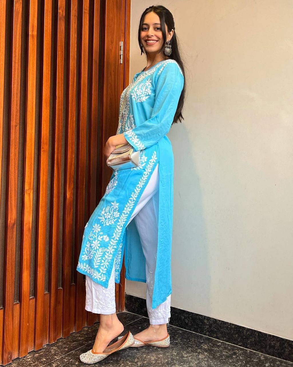 Adevira Sky Chikankari Kurta Set