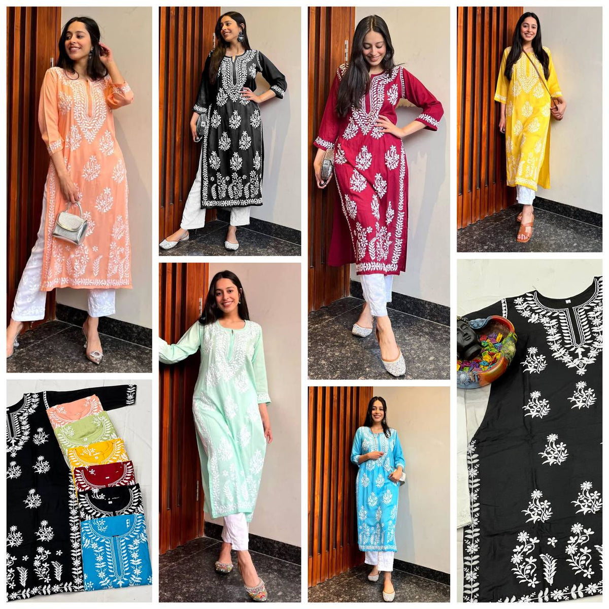 Adevira Black Chikankari Kurta Set