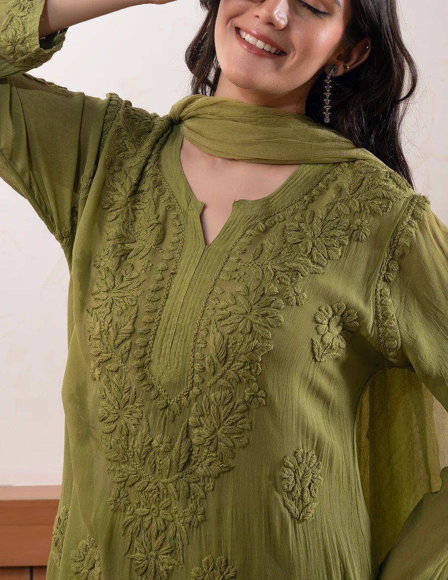 DESIGNER WEAR EXCLUSIVE GEORGETTE CHIKANKARI