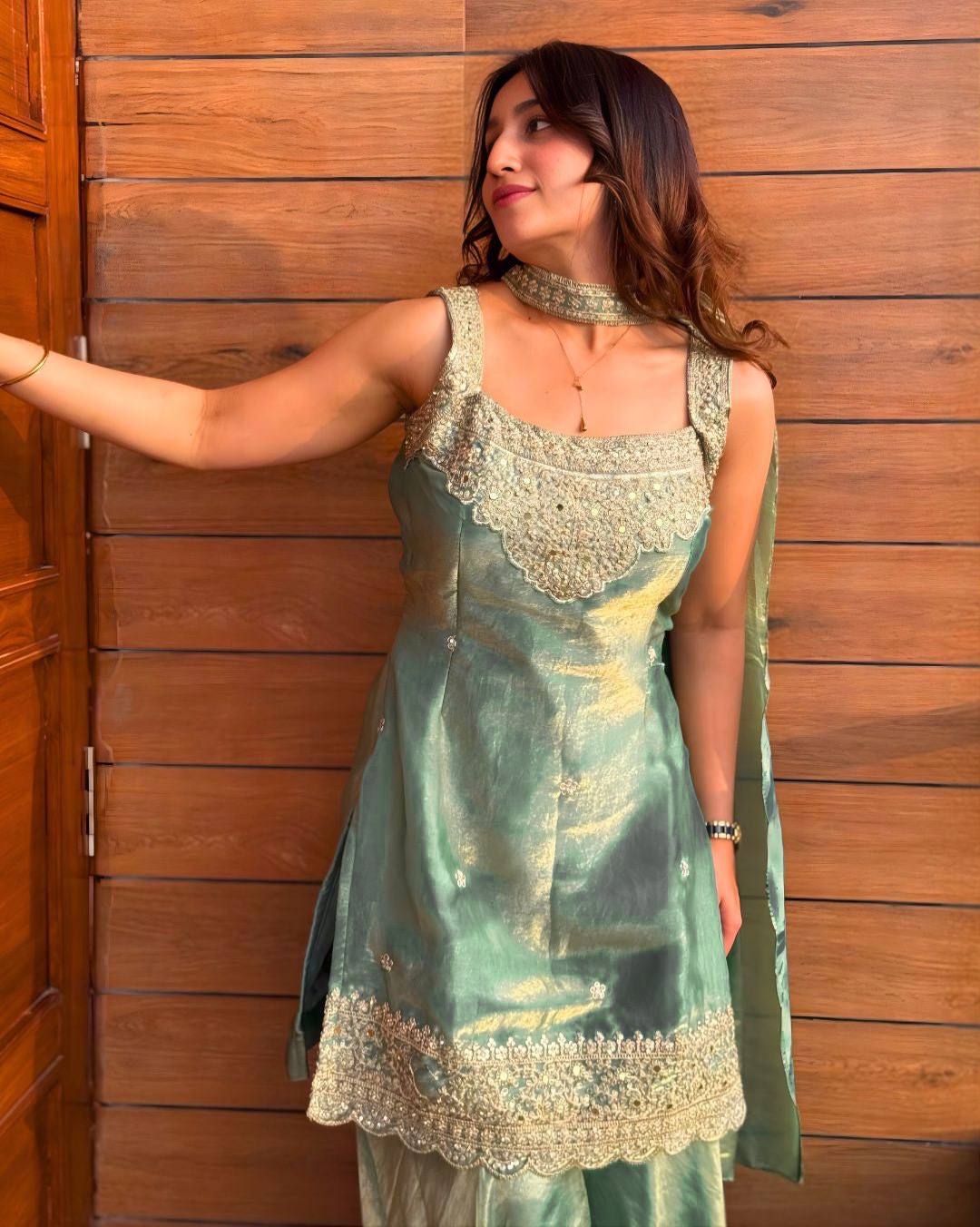 Women Embroidered Straight Kurta Suit Set