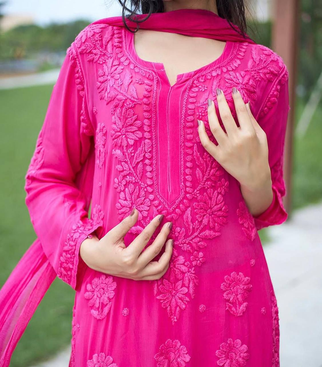 DESIGNER WEAR EXCLUSIVE GEORGETTE CHIKANKARI